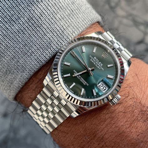 rolex datejust green dial 2022|rolex datejust 126300 41mm.